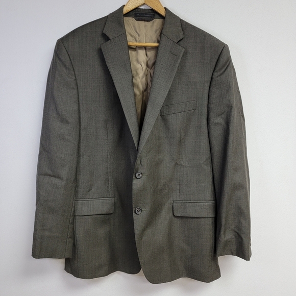 Lauren Ralph Lauren Mens Gray Blazer Jacket Sz 42R 100% Wool 2 Button Old Money - Picture 1 of 13